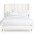 Cama con cabecero de paneles verticales - blanco